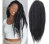 Samtress 18 pulgadas Marley Braiding Hair 8 packs Black Marley Hair for Faux Locs Afro Marley Twist Braiding Hair Extensiones de pelo sintético Crochet Hair (negro)