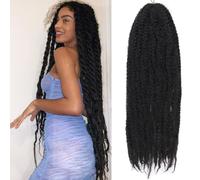 Samtress 30 pulgadas Marley Hair Braiding Twists Hair 8 packs Black Afro Kinky Marley Twists Crochet Trenzas para locs falsos, locs de mariposa, rizos de primavera, pelo trenzado, suave (negro)
