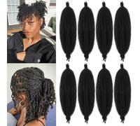Samtress 8 Paquetes Pre Separados Springy Afro Kinky Hair 8 Pulgadas Corte Corto Marley Twist Braiding Hair