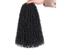 Samtress Pelo de ganchillo Yanky Twist preenrollado de 14 pulgadas, 8 paquetes de mini giros, trenzas de ganchillo, trenzas de ganchillo negro natural, pelo sintético de ganchillo con rizado (#1B)