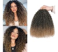 Samtress Pre Looped Micro Curly Twist Crochet Hair for Black Women 12 pulgadas 8 paquetes Micro Twist Kinky Curly Crochet Hair Synthetic for Black Women (#T27)