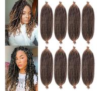 Samtress Springy Afro Twist Hair 18 pulgadas Pre-Separated Spring Twist Braids Hair for Soft Faux Locs Synthetic 8 paquetes Afro Twist Hair Kinky Marley Braiding Hair for Pre-Fluffed Spring Twist Hair