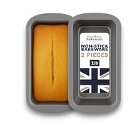 Samuel Groves Great British Bakeware - Juego de 2 moldes antiadherentes de doble revestimiento superior de 1 libra, molde para hornear pan, molde para pasteles, molde para pasteles, juego doble
