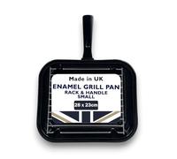 Samuel Groves Sartén y asa universales de esmalte vítreo, estante de alambre fabricado en el Reino Unido para caravanas, autocaravanas, hornos y parrillas (pequeño, 28 cm)