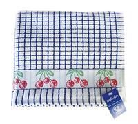 Samuel Lamont & Sons - Paño de Cocina Poli-dri Jacquard con Cerezas Azules, tamaño 50 cm x 70 cm, 100% Rizo de algodón, Ultra Absorbente y súper Suave, Lavable a máquina, Azul, Talla única, Color