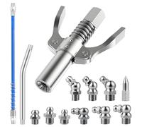 Samulee 22 Piezas Boquilla Engrasadora, Acoplador de Pistola de Engrase con 30cm Manguera, Boquilla Bomba de Engrase con Engrasador Hidráulico Cónico, Engrasadores para Todo Tipo de Prensas de Grasa