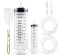 Samulee Paquete de 2 jeringas de plástico reutilizables, 550 ml + 150 ml con tubo para laboratorio, industria, jardín, alimentación de mascotas