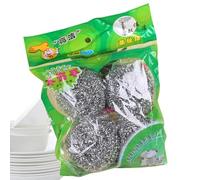 Samuliy Bola de limpieza de alambre de acero, bola de alambre de acero multiusos, bola de acero inoxidable sólido para lavar platos de acero inoxidable para utensilios de cocina