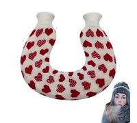 Samuliy Botella de agua caliente para el cuello, 1,2 L, bonito calentador de cuello de PVC, botella de agua caliente flexible en forma de U, multifuncional, con tapa, para invierno, mujeres y