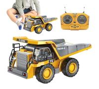 Samuliy Camiones A Control Remoto - Excavadora Eléctrica con Luces Y Sonido - Juego de Camión Volquete de Juguete con Cama Metálica y Batería Recargable | para Niños de 4 a 12 Años, Navidad y