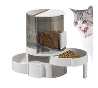 Samuliy Comedero automático para gatos - Comedero automático desmontable 2 en 1 para gatos, recarga automática, fácil de limpiar, bebedero automático y comederos para mascotas, cachorros y gatitos