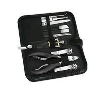 Samuliy Juego de cortador de uñas, set de fingerail clipper | Kit de manicura de acero inoxidable 10x - Conjunto de corte de uñas con estuche, herramientas de para viajes al aire libre