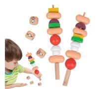 Samuliy Juego De Juguetes De Comida para Barbacoa - Juego Interactivo Portátil | Brochetas De Barbacoa De Madera,para Niños y Chicos Cumpleaños Navidad Pascua Dormitorio Salón