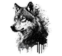 Samunshi Wilder Wolf - Adhesivo decorativo para coche, para moto, bicicleta, scooter, coche, bicicleta, montaña, carretera, vikingo (8 x 10 cm, lobo salvaje)