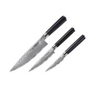 SAMURA Damascus Professional Japanese Kitchen Set de Tres cuchillos Giftbox