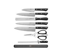 Samura Harakiri Japanese Knife Set for Hobby Chefs | 8 en 1 Professional Kitchen Knife Set with 5 Knives, Kitchen Scissors, Knife Sharpener and Magnetic Knife Holder | Masterful Kitchen Accessory Set