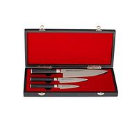 Samura MO-V Messer Geschenk Set in Holz Geschenkbox ultra-scharf, aus japanisch AUS 8 Edelstahl, 18 cm Klinge, mit G10 Handgriff aus Carbon