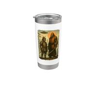 Samurai Alien & Bigfoot | Vintage japonés, OVNI & Ninja Vaso térmico de acero inoxidable de doble pared