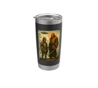 Samurai Alien & Bigfoot | Vintage japonés, OVNI & Ninja Vaso térmico de acero inoxidable de doble pared