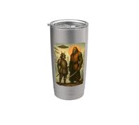Samurai Alien & Bigfoot | Vintage japonés, OVNI & Ninja Vaso térmico de acero inoxidable de doble pared
