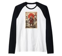 Samurai Bearded Dragons Japanese Vintage Gifts Graphic Art Camiseta Manga Raglan