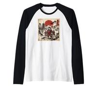 Samurai Bearded Dragons Japanese Vintage Gifts Graphic Art Camiseta Manga Raglan