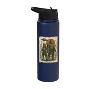 Samurai, Bigfoot & Alien, OVNI | Ninja vintage y japonés Stainless Steel Insulated Water Bottle
