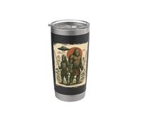 Samurai, Bigfoot & Alien, OVNI | Ninja vintage y japonés Vaso térmico de acero inoxidable de doble pared