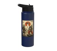 Samurai Bigfoot & Alien, OVNI | Vintage japonés & Ninja Stainless Steel Insulated Water Bottle