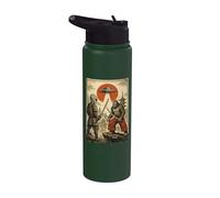 Samurai Bigfoot & Alien, OVNI | Vintage japonés & Ninja Stainless Steel Insulated Water Bottle