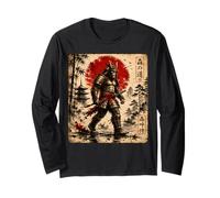 Samurai Bigfoot Guerrero Arte japonés Anime Bigfoot Samurai Manga Larga