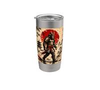 Samurai Bigfoot Guerrero Arte japonés Anime Bigfoot Samurai Vaso térmico de acero inoxidable de doble pared
