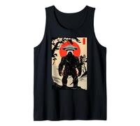 Samurai Bigfoot Japanese UFO Alien Vintage Ukiyo-e Art Sword Camiseta sin Mangas