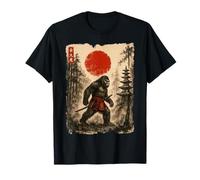 Samurai Bigfoot Japanese Vintage Sasquatch Ukiyo-e Funny Camiseta