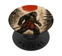 Samurai Bigfoot Japanese Vintage Sasquatch Ukiyo-e Funny PopSockets PopGrip Adhesivo