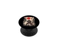 Samurai Bigfoot Japonés Vintage Gráfico Ukiyo-e Sasquatch PopSockets PopGrip Adhesivo