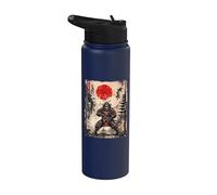 Samurai Bigfoot Japonés Vintage Gráfico Ukiyo-e Sasquatch Stainless Steel Insulated Water Bottle