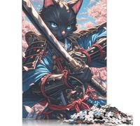 Samurai Bombay Cat Poise Rompecabezas Imposible,desafío for Adults Entretenimiento Creativo 1000 Piezas Obra De Arte De Juego De para Adultos Y Niños A Partir De 12 Años 1000pcs (38x26cm)