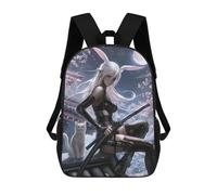 Samurai Bunny with Katana And Cat Mochila Escolar Infantil De 17 Pulgadas, Impresa En 3D, Estilo Casual, Para Niños, Ideal Para Viajes, Como Mochila Escolar O Para Llevar Libros.