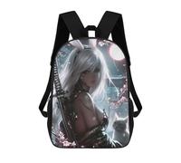 Samurai Bunny with Sword And Cat Mochilas Infantiles Impresas En 3D De 17 Pulgadas. Mochila Escolar Informal Impresa En 3D Para Niños De Primaria Y Secundaria.