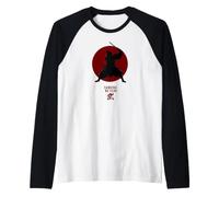 Samurai Bushido Japonés Kanji Kanji Wu Rojo Oscuro para Hombres y niños Japón Cultura Japonesa para el Extranjero Camiseta Manga Raglan