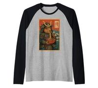 Samurai Capybara Ramen japonés para niños, hombres y mujeres Camiseta Manga Raglan