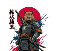 Samurai Capybara Warrior - Japan Style 8.5 x 11in College Ruled Notebook with Margins 120 Pages