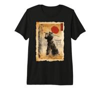 Samurai Cat Anime Japanese Art Funny Graphic Ukiyo-e Art Camiseta Premium