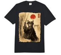 Samurai Cat Anime Japanese Art Funny Graphic Ukiyo-e Art Comfort Colors Adult Heavyweight T-Shirt