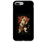 Samurai Cat Guitar Rock Calico Cat Warrior Guitarrista Carcasa para iPhone 7 Plus/8 Plus