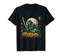 Samurai Cat Halloween Warrior Japanese Spooky Camiseta