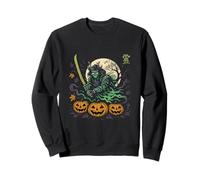 Samurai Cat Halloween Warrior Japanese Spooky Sudadera