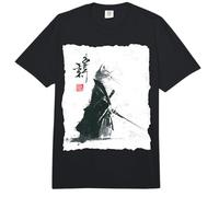 Samurai Cat Ink Art Estilo japonés Ukiyo-e Warrior Katana Comfort Colors Adult Heavyweight T-Shirt