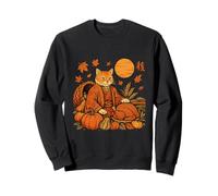 Samurai Cat Japanese Master Pumpkin Turkey Thanksgiving Sudadera